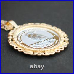 2021 Australia 1/10 oz Platinum Kookaburra BU Coin Solid 14K Gold Necklace NEW