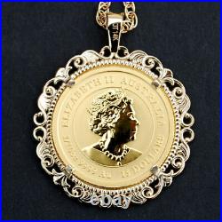 2022 Australia 1/10 oz Gold Lunar Year of Tiger BU Coin Solid 14K Gold Necklace