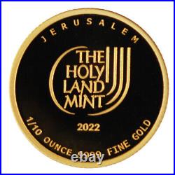 2022 Israel 1/10 oz 999 Gold Coin 14k Solid Yellow Gold Necklace Dove of Peace