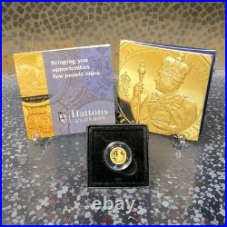 2024? Solid 22ct One Eighth Gold Sovereign Charles III? 1/8 Proof Coin 1-g CoA 2024? Solid 22ct One Eighth Gold Sovereign Charles III? 1/8 Proof Coin 1-g CoA