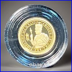 2024? Solid 22ct One Eighth Gold Sovereign Charles III? 1/8 Proof Coin 1-g CoA 2024? Solid 22ct One Eighth Gold Sovereign Charles III? 1/8 Proof Coin 1-g CoA