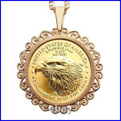 2025 1/10 oz American Gold Eagle BU Unc Coin Solid 14K Gold Necklace Eagle 2025 1/10 oz American Gold Eagle BU Unc Coin Solid 14K Gold Necklace Eagle