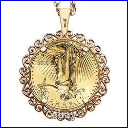 2025 1/10 oz American Gold Eagle BU Unc Coin Solid 14K Gold Necklace Eagle 2025 1/10 oz American Gold Eagle BU Unc Coin Solid 14K Gold Necklace Eagle