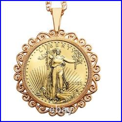 2025 1/10 oz American Gold Eagle BU Uncirculated Coin Solid 14K Gold Necklace 2025 1/10 oz American Gold Eagle BU Uncirculated Coin Solid 14K Gold Necklace