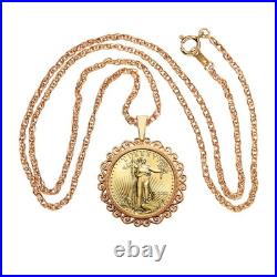 2025 1/10 oz American Gold Eagle BU Uncirculated Coin Solid 14K Gold Necklace 2025 1/10 oz American Gold Eagle BU Uncirculated Coin Solid 14K Gold Necklace