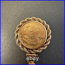2025 1/10 oz American Gold Eagle BU Uncirculated Coin Solid 14K Gold Necklace