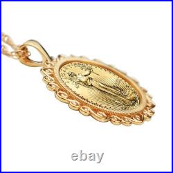 2025 1/10 oz American Gold Eagle BU Uncirculated Coin Solid 14K Gold Necklace 2025 1/10 oz American Gold Eagle BU Uncirculated Coin Solid 14K Gold Necklace