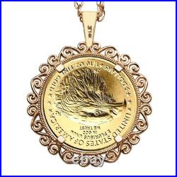 2025 1/10 oz American Gold Eagle BU Uncirculated Coin Solid 14K Gold Necklace 2025 1/10 oz American Gold Eagle BU Uncirculated Coin Solid 14K Gold Necklace