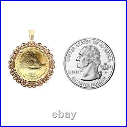 2025 1/10 oz American Gold Eagle BU Uncirculated Coin Solid 14K Gold Necklace 2025 1/10 oz American Gold Eagle BU Uncirculated Coin Solid 14K Gold Necklace