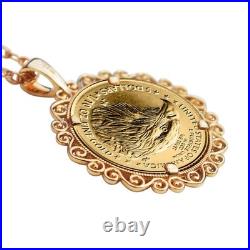2025 1/10 oz American Gold Eagle BU Uncirculated Coin Solid 14K Gold Necklace 2025 1/10 oz American Gold Eagle BU Uncirculated Coin Solid 14K Gold Necklace