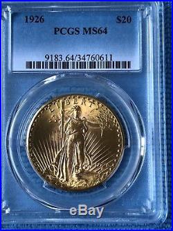 $20 US Gold Double Eagle, St. Gaudens. 1926, PCGS MS64. Great Investment Coin