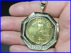 20 mm Coin Round -Created Diamond Lady Liberty Pendant 14k Yellow Gold Plated 20 mm Coin Round -Created Diamond Lady Liberty Pendant 14k Yellow Gold Plated