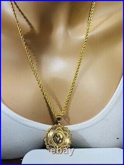 21Carat 21K 875 Gold Dubai Chain Coin Set Necklace 24 Long 17.05g 3.8mm Unisex