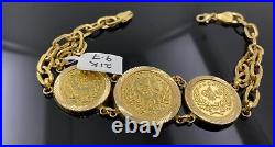 21K Solid Gold Turkish Coin Bracelet B8294