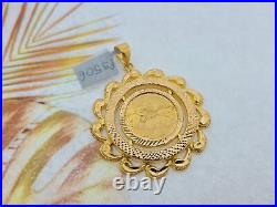 21K Solid Gold Turkish Coin Pendant P5506