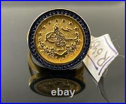 21K Solid Gold Turkish Coin Ring R6454