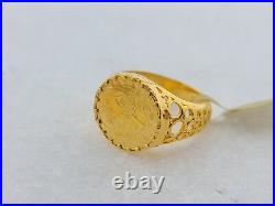 21K Solid Gold Turkish Coin Ring R8747