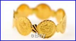 21Karat GORGEOUS SOLID GOLD GINNI COIN RING band R1575