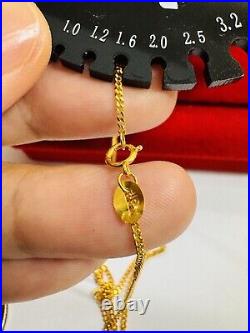 22CT 22K Solid 916 Real UAE Gold Dubai Coin Necklace 20 Long 1.6mm 6.3g