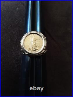22K & 14k GOLD Vintage Ring Solid Etched US Liberty Coin Sz 12 22K & 14k GOLD Vintage Ring Solid Etched US Liberty Coin Sz 12