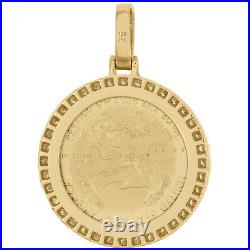 22K Gold American Eagle Liberty Coin 1/10th Oz. Diamond Mounting Pendant 0.63 CT