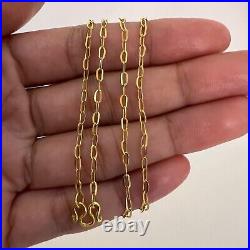 22K Gold Necklace Cable Chain Handmade in Thailand Solid Gold for Kid Women Men