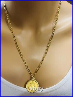 22K Solid 916 Gold Ladies Mens Women's Dubai Coin Necklace 22 Long 22.4g 4.5mm