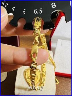22K Solid 916 Gold Ladies Mens Women's Dubai Coin Necklace 28 Long 22.4g 5.5mm