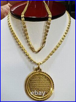22K Solid 916 Real Gold Ladies Women's Coin Necklace 18 Long 14.1g 3.2mm