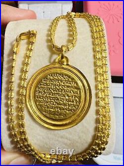 22K Solid 916 Real Gold Ladies Women's Dubai Coins Necklace 18 Long 14.1g 3.2mm