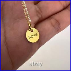 22K Solid Gold Disc free Engraving for 5 Letters Customised Name for Person, Pet