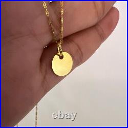 22K Solid Gold Disc free Engraving for 5 Letters Customised Name for Person, Pet