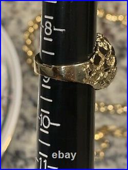 22K solid gold 1/10 OZ AMERICAN EAGLE COIN in 14K NUGGET COIN RING 22 MM