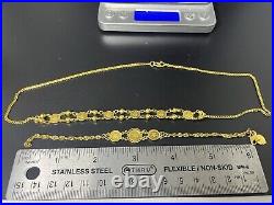 22K solid gold 916 Saudi gold necklace bracelet set