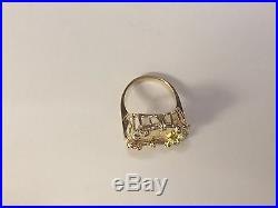 22 KT 1/10oz LADY LIBERTY COIN SET IN 14 KT SOLID YELLOW GOLD COIN RING