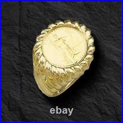 22 KT 1/10oz LADY LIBERTY COIN SET IN 14 KT SOLID YELLOW GOLD RING