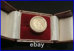 22ct Gold Half Sovereign Coin Ring Hallmarked 9ct Solid Gold Ring Size S