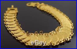 22k 22ct Solid Gold ELEGANT COIN Bracelet length 7.0 Inch with BOX CB95