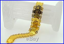 22k 22ct Solid Gold ELEGANT COIN Bracelet length 7.0 Inch with BOX CB95