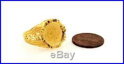 22k 22ct Solid Gold Veiled Head Gold Sovereign Coin RING BAND R1274