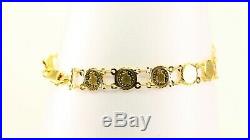 22k Bracelet Solid Gold Simple Charm Classic Coin Design B4014