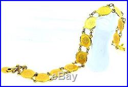 22k Solid Gold ELEGANT COIN Bracelet ANTIQUE DESIGN length 7.7 Inch CB100