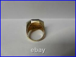 22k fine gold 1 1/10 oz liberty coin in 14k solid yellow & diamond ring