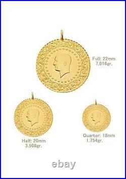 22k solid gold coin Quarter (Turkish Çeyrek Altin)Gift For Baby Newborn, newmom