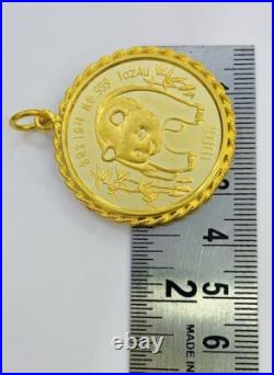 23K Case 24k Solid Yellow Gold Panda Coin Canada Fine Gold Pendant(Total 36GM)