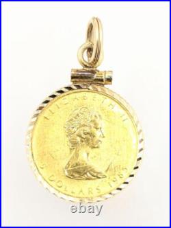 24K 1/10 Solid Yellow Gold 4.1g 14K Coin Ring Bezel Maple Leafe Cana (D52129865) 24K 1/10 Solid Yellow Gold 4.1g 14K Coin Ring Bezel Maple Leafe Cana (D52129865)
