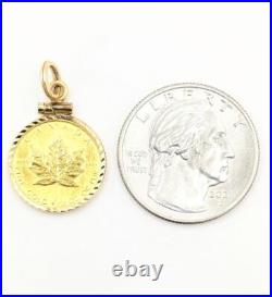 24K 1/10 Solid Yellow Gold 4.1g 14K Coin Ring Bezel Maple Leafe Cana (D52129865) 24K 1/10 Solid Yellow Gold 4.1g 14K Coin Ring Bezel Maple Leafe Cana (D52129865)