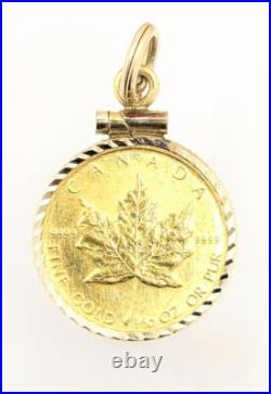 24K 1/10 Solid Yellow Gold 4.1g 14K Coin Ring Bezel Maple Leafe Cana (D52129865) 24K 1/10 Solid Yellow Gold 4.1g 14K Coin Ring Bezel Maple Leafe Cana (D52129865)