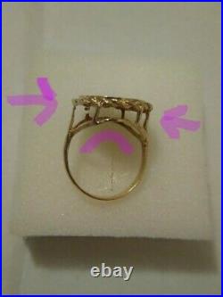 24K 1/20 oz 5 Yuan 999 Solid GOLD PANDA COIN 14K Ring wear repair not scrap