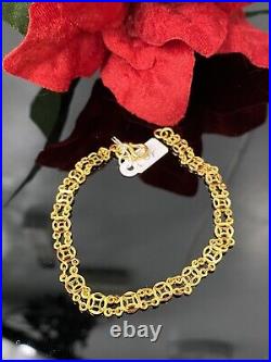 24K Solid Gold Lucky Coin Bracelet